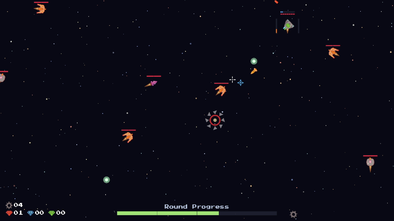 LaserWaves late-game ship and arena